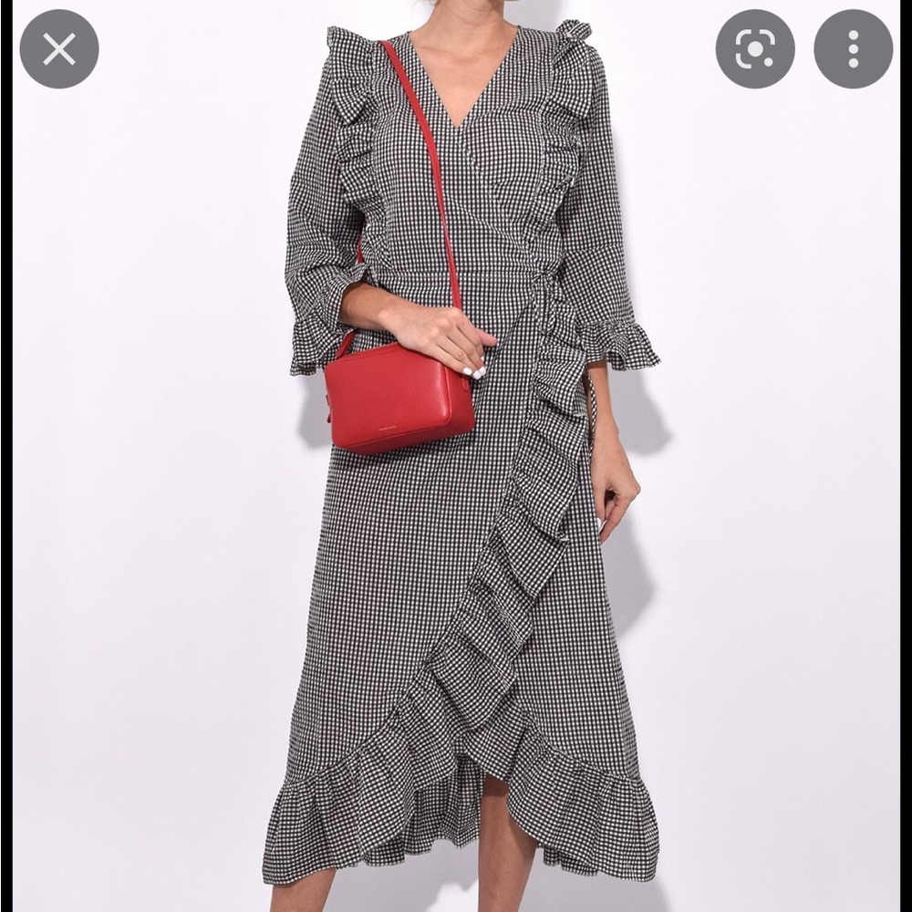 Ganni Charon gingham wrap dress